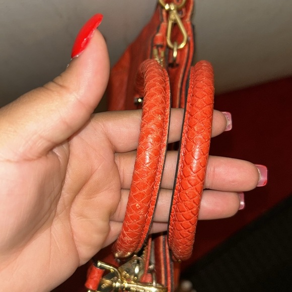 Michael Kors Fiery Red Textured Satchel - Picture 4 of 6